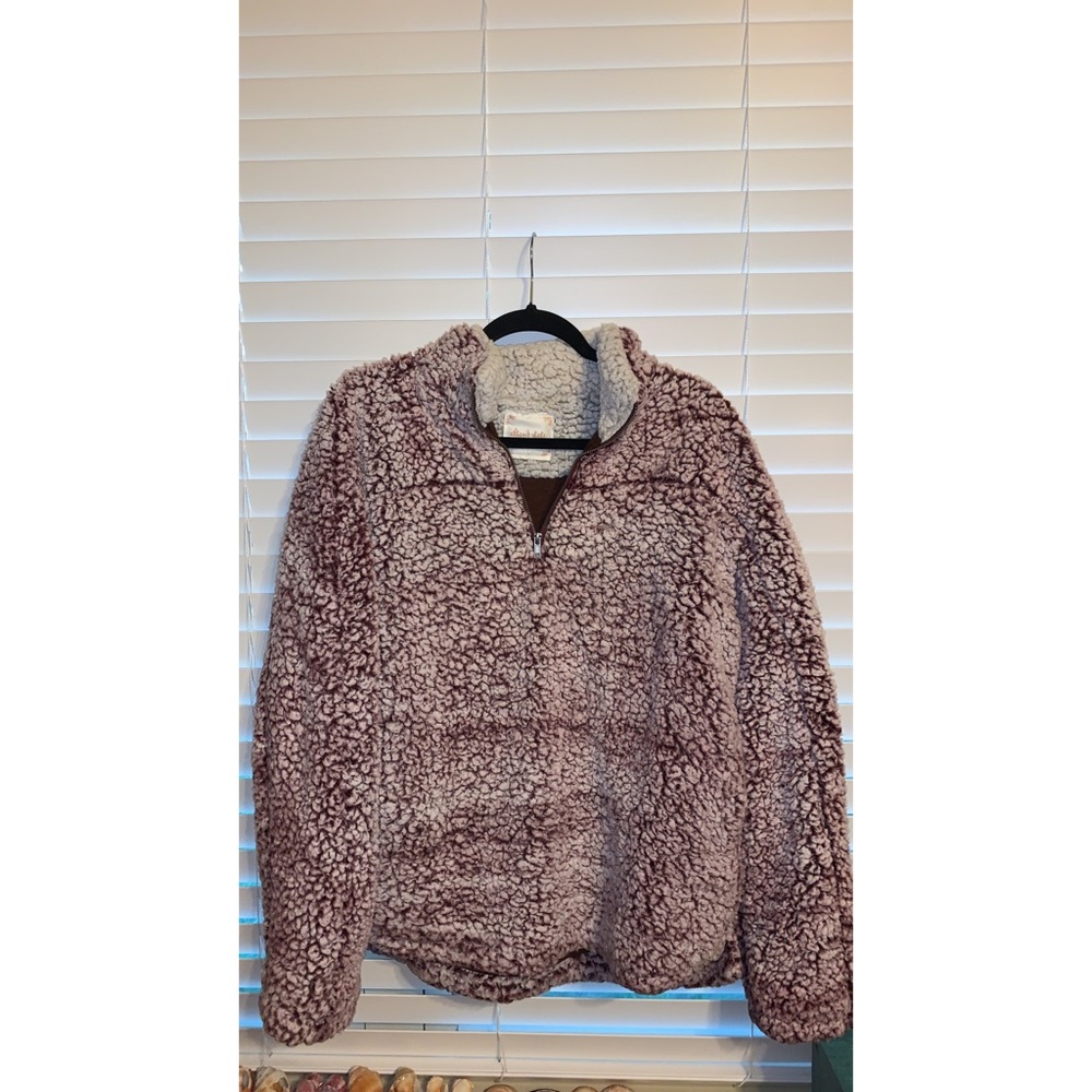 Fuzzy pullover jacket